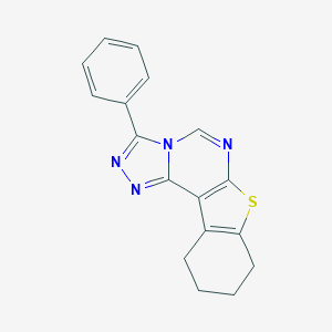 molecular formula C17H14N4S B382701 3-Phenyl-8,9,10,11-tetrahydro[1]benzothieno[3,2-e][1,2,4]triazolo[4,3-c]pyrimidine CAS No. 81154-33-8