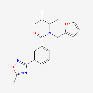 molecular formula C20H23N3O3 B3827011 N-(1,2-dimethylpropyl)-N-(2-furylmethyl)-3-(5-methyl-1,2,4-oxadiazol-3-yl)benzamide 