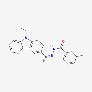 molecular formula C23H21N3O B3827030 N'-[(9-ethyl-9H-carbazol-3-yl)methylene]-3-methylbenzohydrazide 
