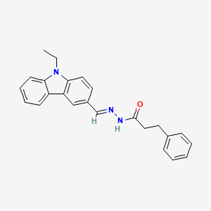 molecular formula C24H23N3O B3827040 N'-[(9-ethyl-9H-carbazol-3-yl)methylene]-3-phenylpropanohydrazide 