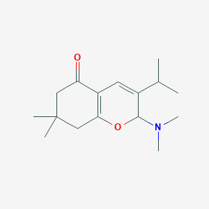 molecular formula C16H25NO2 B3827074 2-(dimethylamino)-3-isopropyl-7,7-dimethyl-2,6,7,8-tetrahydro-5H-chromen-5-one 