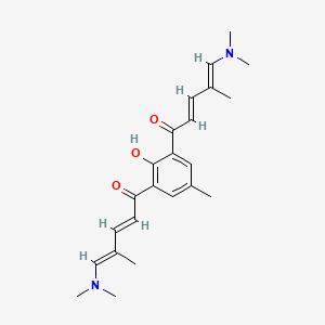 molecular formula C23H30N2O3 B3827077 1,1'-(2-hydroxy-5-methyl-1,3-phenylene)bis[5-(dimethylamino)-4-methyl-2,4-pentadien-1-one] 