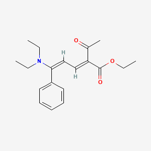 molecular formula C19H25NO3 B3827089 ethyl 2-acetyl-5-(diethylamino)-5-phenyl-2,4-pentadienoate 