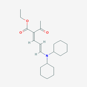 molecular formula C21H33NO3 B3827095 ethyl 2-acetyl-5-(dicyclohexylamino)-2,4-pentadienoate 