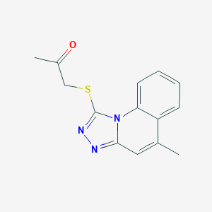 molecular formula C14H13N3OS B382711 1-[(5-Methyl[1,2,4]triazolo[4,3-a]quinolin-1-yl)thio]acetone 