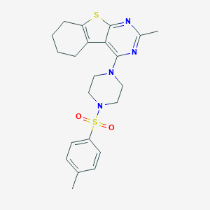 molecular formula C22H26N4O2S2 B382712 2-Methyl-4-[4-(4-methylphenyl)sulfonylpiperazin-1-yl]-5,6,7,8-tetrahydro-[1]benzothiolo[2,3-d]pyrimidine CAS No. 379244-76-5