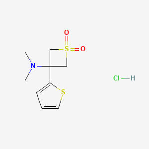 molecular formula C9H14ClNO2S2 B3827123 N,N-dimethyl-3-(2-thienyl)-3-thietanamine 1,1-dioxide hydrochloride 