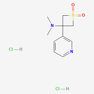 molecular formula C10H16Cl2N2O2S B3827130 N,N-dimethyl-3-(3-pyridinyl)-3-thietanamine 1,1-dioxide dihydrochloride 