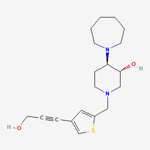 molecular formula C19H28N2O2S B3827131 (3R*,4R*)-4-(1-azepanyl)-1-{[4-(3-hydroxy-1-propyn-1-yl)-2-thienyl]methyl}-3-piperidinol 