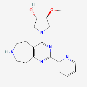 molecular formula C18H23N5O2 B3827136 (3S*,4S*)-4-methoxy-1-(2-pyridin-2-yl-6,7,8,9-tetrahydro-5H-pyrimido[4,5-d]azepin-4-yl)pyrrolidin-3-ol 