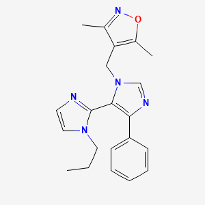 molecular formula C21H23N5O B3827147 3'-[(3,5-dimethylisoxazol-4-yl)methyl]-5'-phenyl-1-propyl-1H,3'H-2,4'-biimidazole 