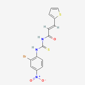N-{[(2-bromo-4-nitrophenyl)amino]carbonothioyl}-3-(2-thienyl)acrylamide
