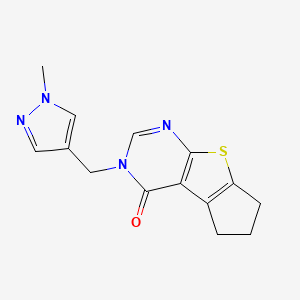 3-[(1-methyl-1H-pyrazol-4-yl)methyl]-3,5,6,7-tetrahydro-4H-cyclopenta[4,5]thieno[2,3-d]pyrimidin-4-one