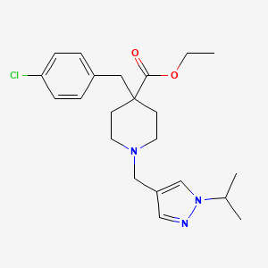 molecular formula C22H30ClN3O2 B3827183 ethyl 4-(4-chlorobenzyl)-1-[(1-isopropyl-1H-pyrazol-4-yl)methyl]-4-piperidinecarboxylate 