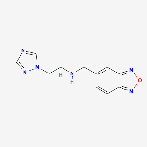 molecular formula C12H14N6O B3827191 (2,1,3-benzoxadiazol-5-ylmethyl)[1-methyl-2-(1H-1,2,4-triazol-1-yl)ethyl]amine 