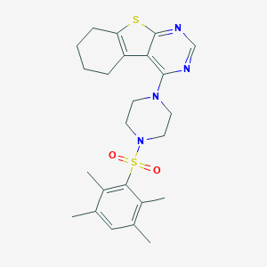 molecular formula C24H30N4O2S2 B382720 4-[4-(2,3,5,6-Tetramethylphenyl)sulfonylpiperazin-1-yl]-5,6,7,8-tetrahydro-[1]benzothiolo[2,3-d]pyrimidine CAS No. 379244-18-5