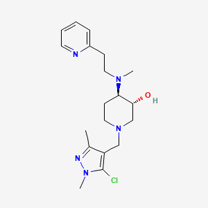 molecular formula C19H28ClN5O B3827201 (3R*,4R*)-1-[(5-chloro-1,3-dimethyl-1H-pyrazol-4-yl)methyl]-4-{methyl[2-(2-pyridinyl)ethyl]amino}-3-piperidinol 