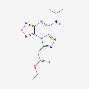 molecular formula C12H15N7O3 B3827203 ethyl [5-(isopropylamino)[1,2,5]oxadiazolo[3,4-e][1,2,4]triazolo[4,3-a]pyrazin-8-yl]acetate 