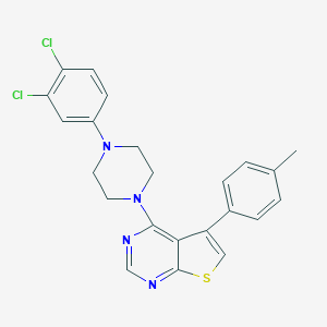 molecular formula C23H20Cl2N4S B382721 4-[4-(3,4-Dichlorophenyl)-1-piperazinyl]-5-(4-methylphenyl)thieno[2,3-d]pyrimidine CAS No. 379245-30-4