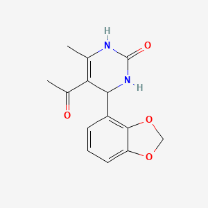 molecular formula C14H14N2O4 B3827221 5-acetyl-4-(1,3-benzodioxol-4-yl)-6-methyl-3,4-dihydro-2(1H)-pyrimidinone 