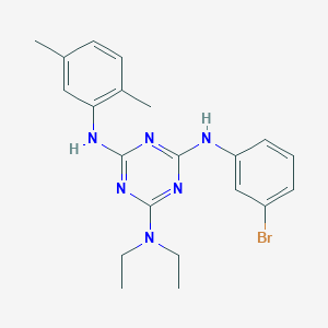 molecular formula C21H25BrN6 B3827232 N~4~-(3-bromophenyl)-N~6~-(2,5-dimethylphenyl)-N~2~,N~2~-diethyl-1,3,5-triazine-2,4,6-triamine 