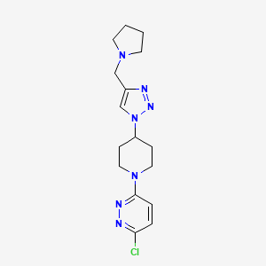 molecular formula C16H22ClN7 B3827241 3-chloro-6-{4-[4-(1-pyrrolidinylmethyl)-1H-1,2,3-triazol-1-yl]-1-piperidinyl}pyridazine bis(trifluoroacetate) 
