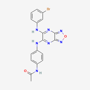 molecular formula C18H14BrN7O2 B3827251 N-[4-({6-[(3-bromophenyl)amino][1,2,5]oxadiazolo[3,4-b]pyrazin-5-yl}amino)phenyl]acetamide 