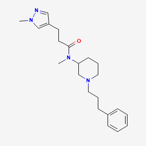 molecular formula C22H32N4O B3827257 N-methyl-3-(1-methyl-1H-pyrazol-4-yl)-N-[1-(3-phenylpropyl)-3-piperidinyl]propanamide 