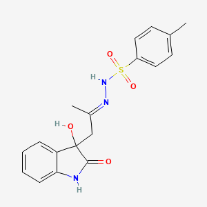 molecular formula C18H19N3O4S B3827261 N'-[2-(3-hydroxy-2-oxo-2,3-dihydro-1H-indol-3-yl)-1-methylethylidene]-4-methylbenzenesulfonohydrazide 