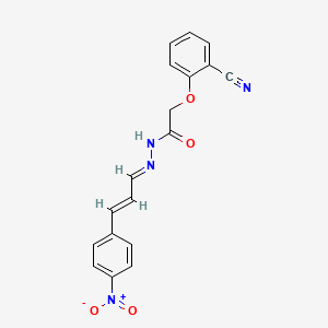 2-(2-cyanophenoxy)-N'-[3-(4-nitrophenyl)-2-propen-1-ylidene]acetohydrazide