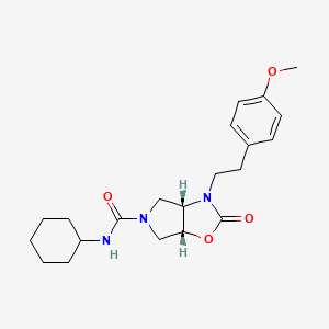 molecular formula C21H29N3O4 B3827273 (3aS*,6aR*)-N-cyclohexyl-3-[2-(4-methoxyphenyl)ethyl]-2-oxohexahydro-5H-pyrrolo[3,4-d][1,3]oxazole-5-carboxamide 