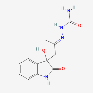 molecular formula C12H14N4O3 B3827291 1-(3-hydroxy-2-oxo-2,3-dihydro-1H-indol-3-yl)acetone semicarbazone 