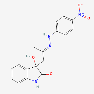 molecular formula C17H16N4O4 B3827300 3-hydroxy-3-{2-[(4-nitrophenyl)hydrazono]propyl}-1,3-dihydro-2H-indol-2-one 