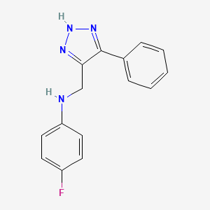 molecular formula C15H13FN4 B3827306 (4-fluorophenyl)[(4-phenyl-1H-1,2,3-triazol-5-yl)methyl]amine 