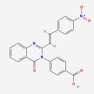 molecular formula C23H15N3O5 B3827310 4-[2-[2-(4-nitrophenyl)vinyl]-4-oxo-3(4H)-quinazolinyl]benzoic acid 