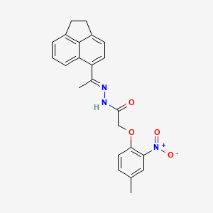molecular formula C23H21N3O4 B3827318 N'-[1-(1,2-dihydro-5-acenaphthylenyl)ethylidene]-2-(4-methyl-2-nitrophenoxy)acetohydrazide 