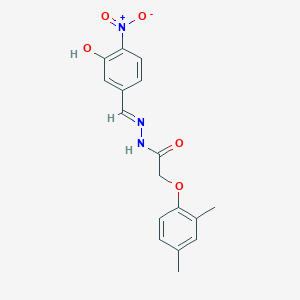 molecular formula C17H17N3O5 B3827336 2-(2,4-dimethylphenoxy)-N'-(3-hydroxy-4-nitrobenzylidene)acetohydrazide 