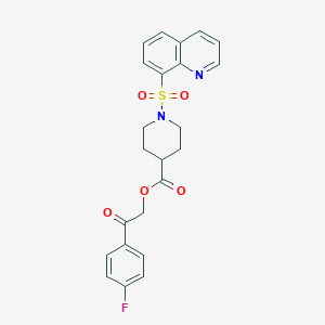 2-(4-Fluorophenyl)-2-oxoethyl 1-(quinolin-8-ylsulfonyl)piperidine-4-carboxylate