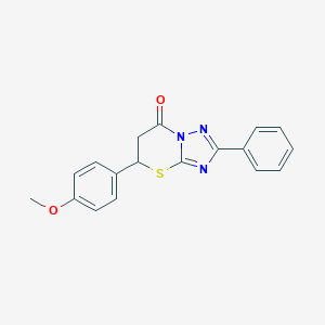 molecular formula C18H15N3O2S B382735 5-(4-methoxyphenyl)-2-phenyl-5,6-dihydro-7H-[1,2,4]triazolo[5,1-b][1,3]thiazin-7-one CAS No. 403830-66-0