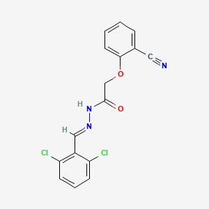 molecular formula C16H11Cl2N3O2 B3827360 2-(2-cyanophenoxy)-N'-(2,6-dichlorobenzylidene)acetohydrazide 