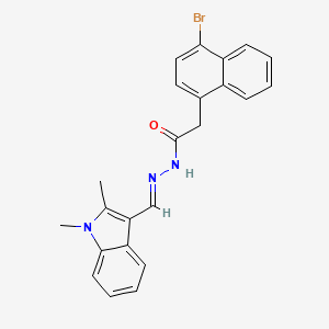 molecular formula C23H20BrN3O B3827367 2-(4-bromo-1-naphthyl)-N'-[(1,2-dimethyl-1H-indol-3-yl)methylene]acetohydrazide 