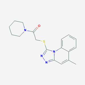 B382737 5-Methyl[1,2,4]triazolo[4,3-a]quinolin-1-yl 2-oxo-2-piperidin-1-ylethyl sulfide CAS No. 335389-99-6