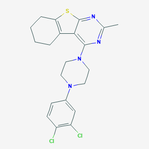 molecular formula C21H22Cl2N4S B382739 4-[4-(3,4-Dichlorophenyl)piperazin-1-yl]-2-methyl-5,6,7,8-tetrahydro[1]benzothieno[2,3-d]pyrimidine 