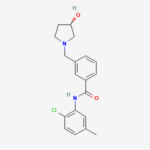 molecular formula C19H21ClN2O2 B3827400 N-(2-chloro-5-methylphenyl)-3-{[(3S)-3-hydroxypyrrolidin-1-yl]methyl}benzamide 