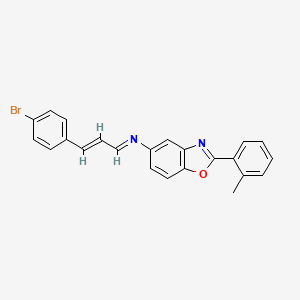 molecular formula C23H17BrN2O B3827434 N-[3-(4-bromophenyl)-2-propen-1-ylidene]-2-(2-methylphenyl)-1,3-benzoxazol-5-amine 