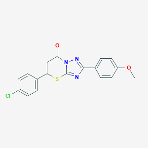 molecular formula C18H14ClN3O2S B382744 5-(4-chlorophenyl)-2-(4-methoxyphenyl)-5,6-dihydro-7H-[1,2,4]triazolo[5,1-b][1,3]thiazin-7-one CAS No. 403830-64-8
