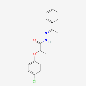 molecular formula C17H17ClN2O2 B3827450 2-(4-chlorophenoxy)-N'-(1-phenylethylidene)propanohydrazide 
