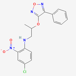 molecular formula C17H15ClN4O4 B3827461 (4-chloro-2-nitrophenyl){2-[(4-phenyl-1,2,5-oxadiazol-3-yl)oxy]propyl}amine 