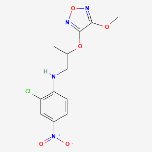 molecular formula C12H13ClN4O5 B3827469 (2-chloro-4-nitrophenyl){2-[(4-methoxy-1,2,5-oxadiazol-3-yl)oxy]propyl}amine 