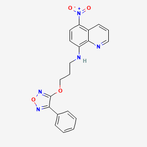 molecular formula C20H17N5O4 B3827475 5-nitro-N-{3-[(4-phenyl-1,2,5-oxadiazol-3-yl)oxy]propyl}-8-quinolinamine 